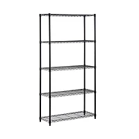 Honey Can Do Black 5-Tier Adjustable Storage Shelving Unit