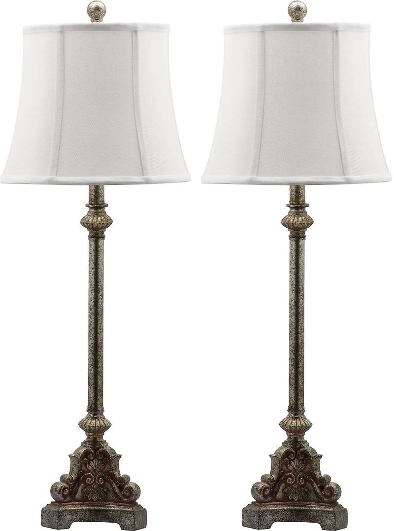 Rimini Console Lamp Set in Antique Silver