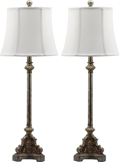 Rimini Console Lamp Set in Antique Silver