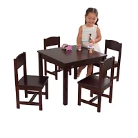 KidKraft Espresso Farmhouse Table & 4 Chair Set