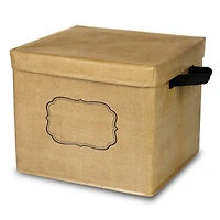 Burlap Storage Box with Lid