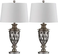 Byron Urn Lamp Set in Antique Silver