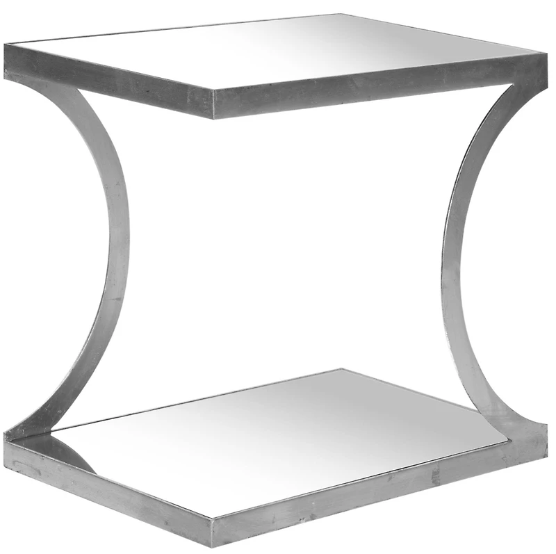 Sullivan Accent Table in Silver & Mirror