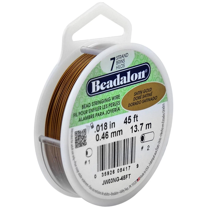 Beadalon® 7 Strand Satin Gold Bead Stringing Wire