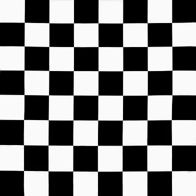 White/Black Medium Checker Matte Satin