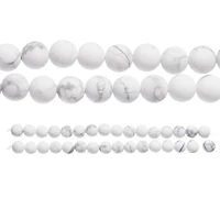 White & Gray Matte Howlite Round Beads, 8mm by Bead Landing™