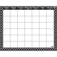 Moroccan Black Wipe-Off® Calendar, Monthly, Pack of 6