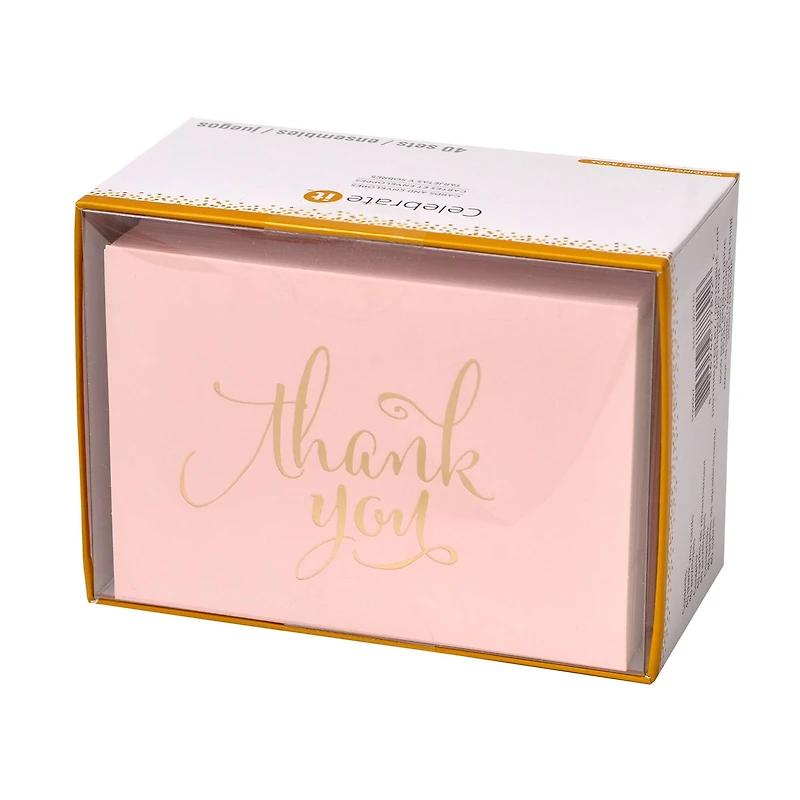 Blush & Gold Thank You Cards & Envelopes By Celebrate It™