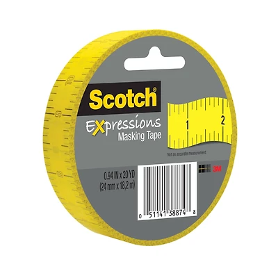 12 Pack: Scotch® Expressions Yellow Ruler Masking Tape