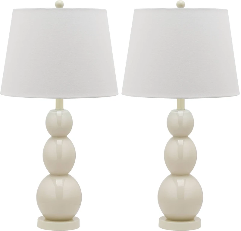 Jayne 3 Sphere Table Lamp Set in Light Grey