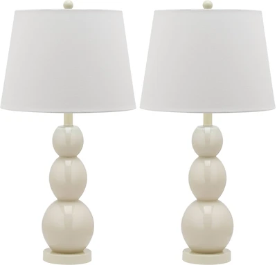 Jayne 3 Sphere Table Lamp Set in Light Grey