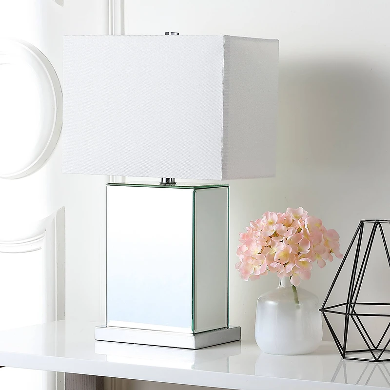 Dana Table Lamp Set in Clear & Off White