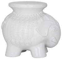 Elephant Garden Stool in White