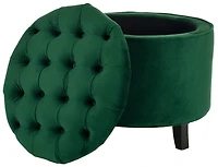 Amiela Tufted Ottoman in Emerald