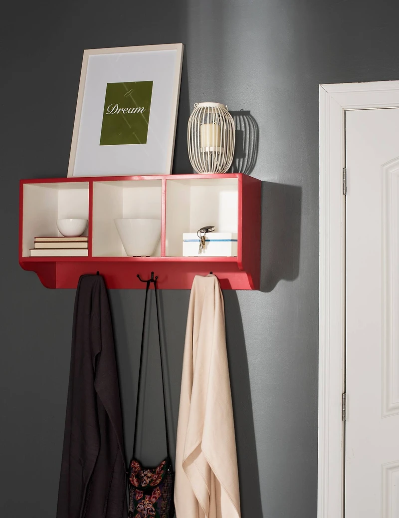 Alice Wall Shelf in Red & White