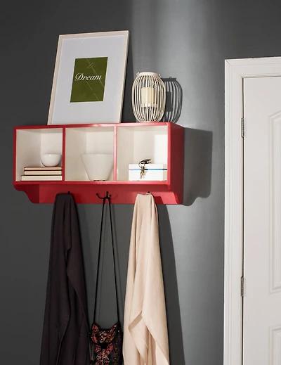 Alice Wall Shelf in Red & White