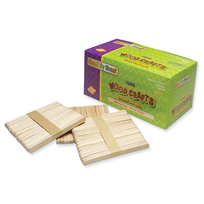 Creativity Street® Natural Wood Craft Sticks, Pack of 1000