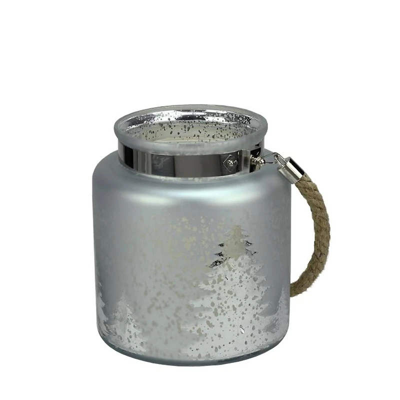 8" Reindeer & Tree Silhouette Pillar Candle Holder with Handle