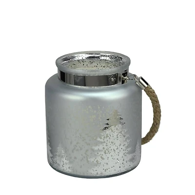 8" Reindeer & Tree Silhouette Pillar Candle Holder with Handle