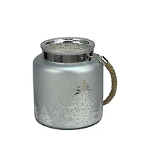 8" Reindeer & Tree Silhouette Pillar Candle Holder with Handle