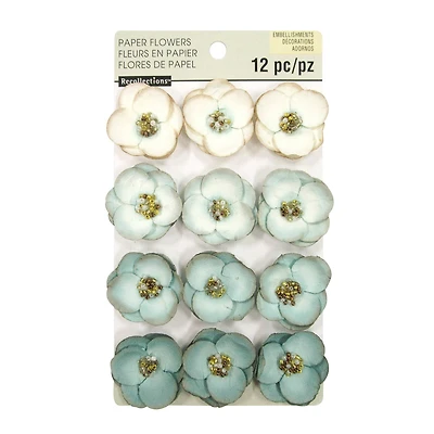 Blue Beaded Paper Flower Embellishments By Recollections™