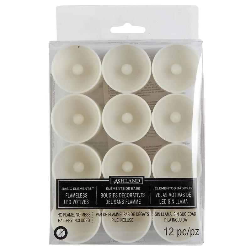1.75" Ivory Flameless LED Votive Candles, 12ct. by Ashland®