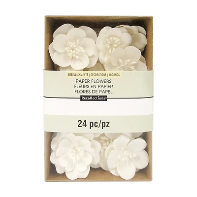 White Mulberry Paper Flower Embellishments by Recollections™