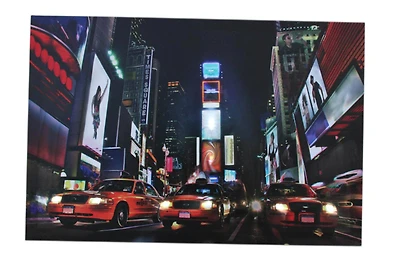 LED Lighted NYC Times Square Broadway Taxi Cabs Wall Art