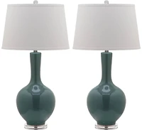 Blanche Gourd Lamp Set in Teal