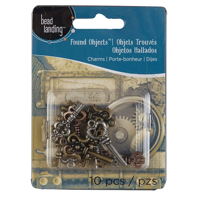 12 Packs: 10 ct. (120 total) Found Objects™ Key Charm Assortment by Bead Landing™