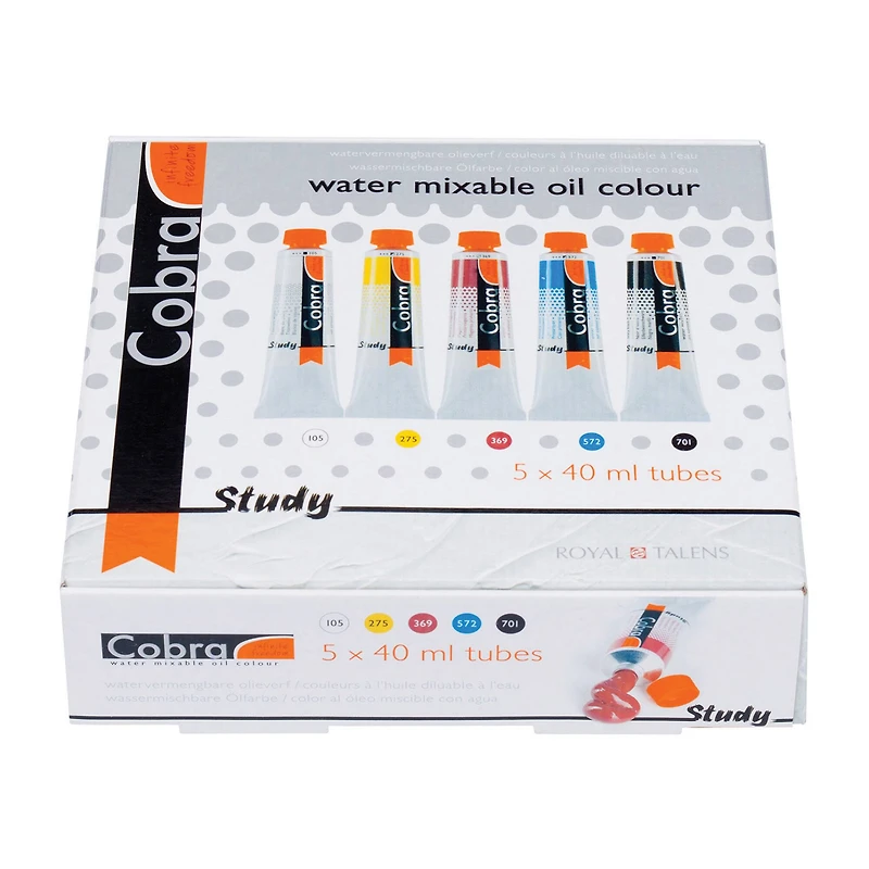 Cobra Study Water Mixable Oil Colour, Primary Mixing Set