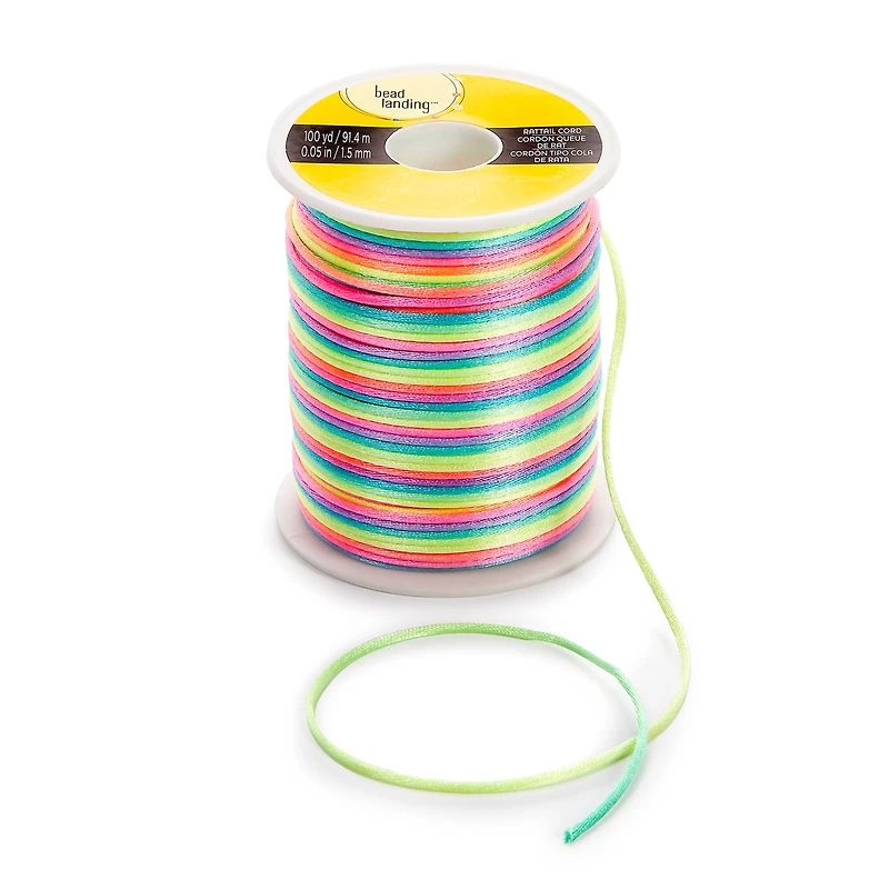 12 Pack: 1.5mm Rainbow Rattail Cord by Bead Landing™