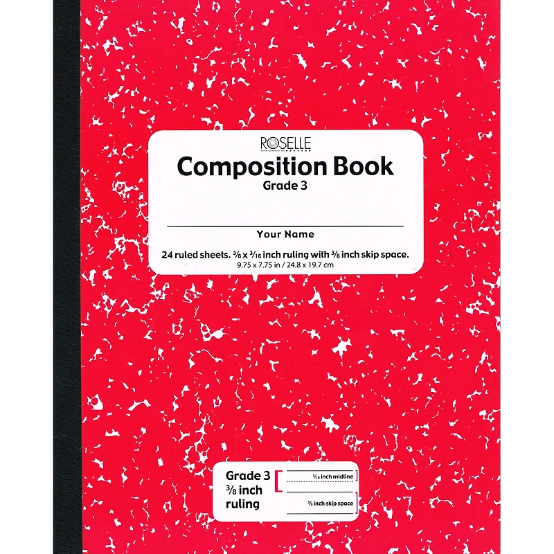 Pacon® Red Marble Grade 3 Soft Cover Composition Book, Pack of 24