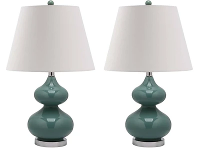Eva Double Gourd Table Lamp Set in Light
