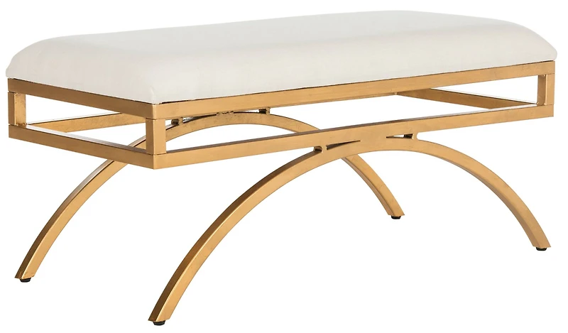 Moon Arc Bench in Light Beige & Gold