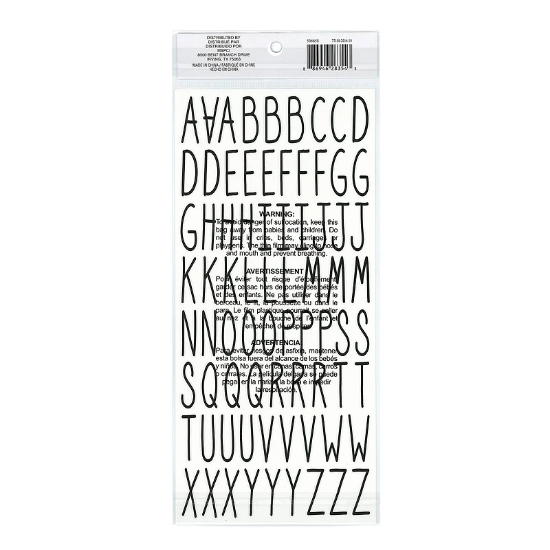 Black Narrow Alphabet Stickers by Recollections™