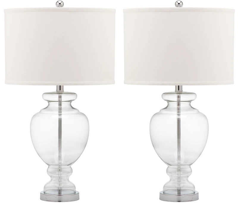 Morocco Glass Lamp Set in Clear