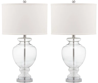 Morocco Glass Lamp Set in Clear