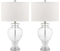 Morocco Glass Lamp Set in Clear