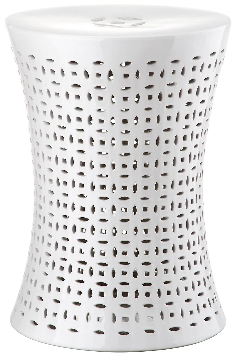 Camilla Garden Stool in White