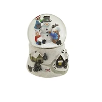5.5" Snowman & Children Musical Swirling Snow Globe
