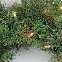 24" Pre-Lit Canyon Pine Artificial Wreath with Clear Lights