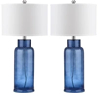 Bottle Glass Lamp Set in Blue