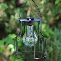 6.25" Black Wire Solar Powered LED Patio Lantern
