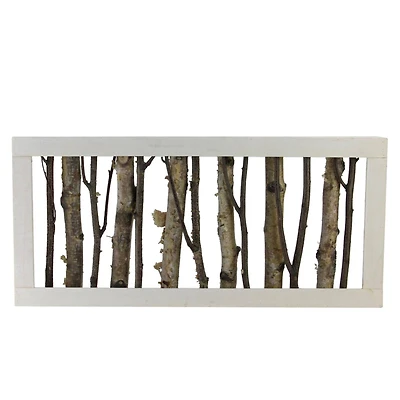 18.75" Mixed Branches in White Wood Frame