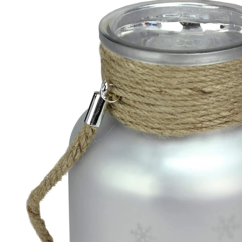 10" Christmas Trees and Snowflakes Pillar Candle Holder with Handle