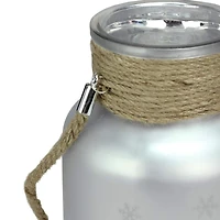 10" Christmas Trees and Snowflakes Pillar Candle Holder with Handle