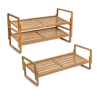 Honey Can Do 3-Tier Nesting Bamboo Shoe Rack