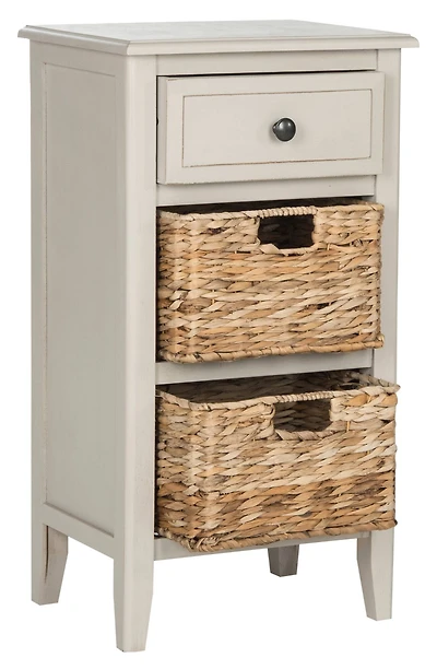 Everly Drawer Side Table in Vintage Grey