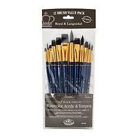 Royal & Langnickel® Zip N' Close Black Taklon Brush Set